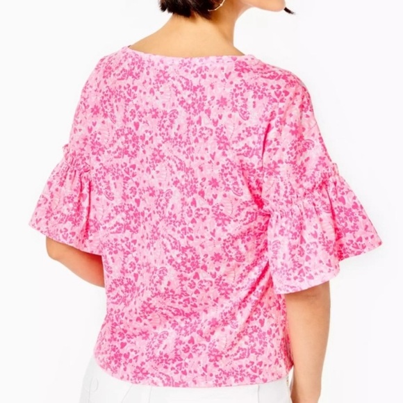 Lilly Pulitzer Ziva White Pink Shandy Invest A Gator Cotton Knit Top Shirt - Picture 13 of 14